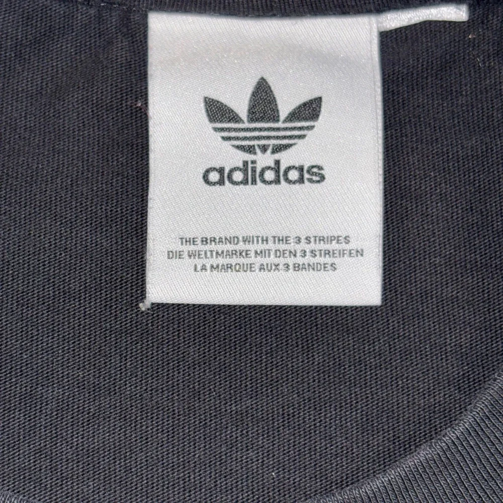 Adidas Originals Outlined Trefoil Embroidered Graphic T-Shirt Black Mens Large